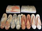 Set van 6 / Japanse Vintage Kimono Schoenen  ZORI Sandalen, Antiquités & Art