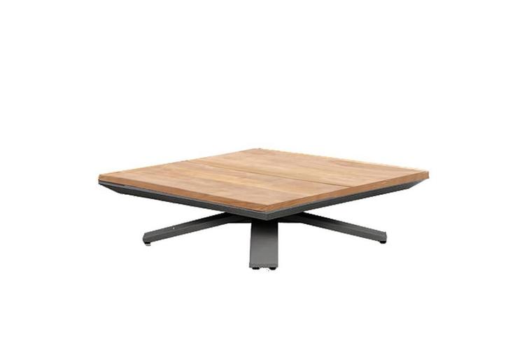 Suns Stockholm lounge tafel antraciet met teak blad 90 x 90, Tuin en Terras, Tuinsets en Loungesets
