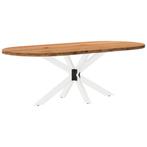 vidaXL Eettafel 220x100x74 cm ovaal massief eikenhout, Huis en Inrichting, Tafels | Eettafels, Verzenden, Nieuw