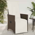 vidaXL Chaise inclinable de jardin avec coussins marron, Neuf, Verzenden