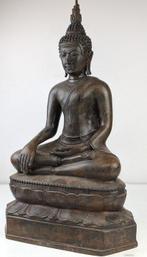 Groot beeld Sukhothai Boeddha - Bronze patiné - Thaïlande, Antiek en Kunst