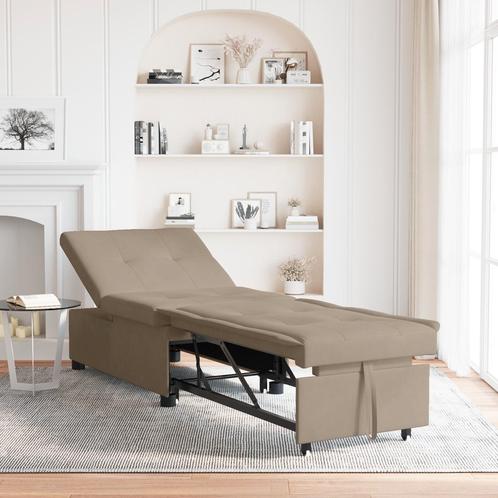 vidaXL 3-in-1 Uittrekbare Slaapbank in Taupe Stof, Huis en Inrichting, Zetels | Zetels, Nieuw, Verzenden