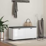 vidaXL Hallenbank met kussen met opslag Wit 100 x 38 x 46 cm, Verzenden, Nieuw
