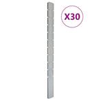 vidaXL Poteaux de clôture 30 pcs argenté 260 cm acier, Verzenden