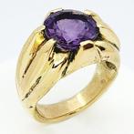 Bague - 18 carats Or jaune - 4.20ct. tw. Améthyste, Handtassen en Accessoires, Ringen, Nieuw