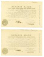 Italie. - 2 x 100 Francs 1860 - con numeri progressivi (Sans