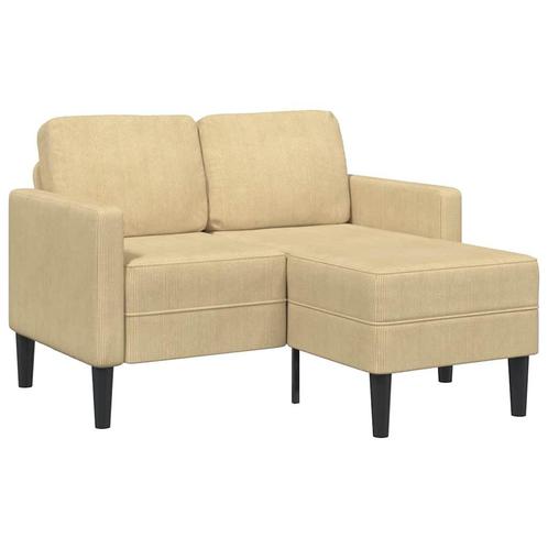 vidaXL 2-zitsbank met chaise L-vorm 125 cm linnen grijsgroen, Huis en Inrichting, Zetels | Zetels, Nieuw, Verzenden