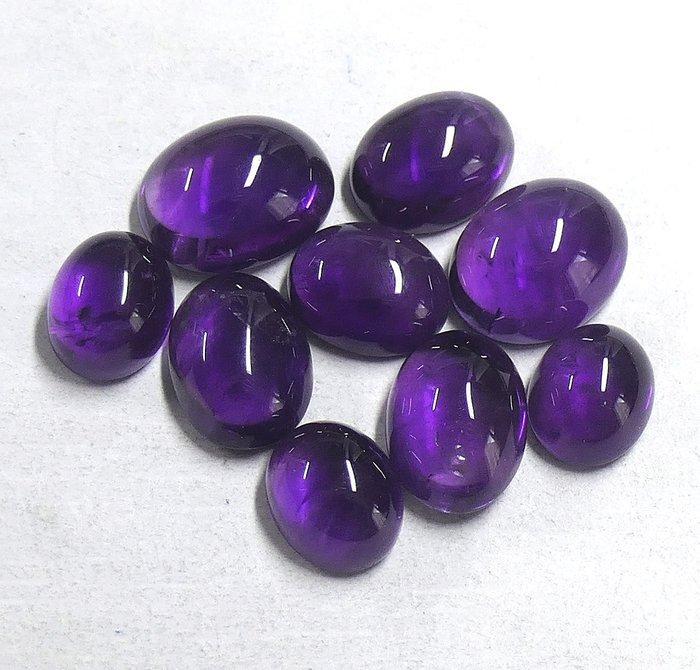 Prachtige partij amethysten 100% natuurlijk Cabochons- 10.54, Collections, Minéraux & Fossiles