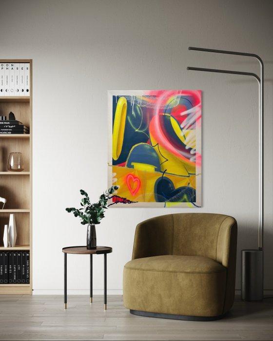 Hiones (XX-XXI) - Unstable Balance (U.V. Effects), Antiek en Kunst, Kunst | Schilderijen | Modern