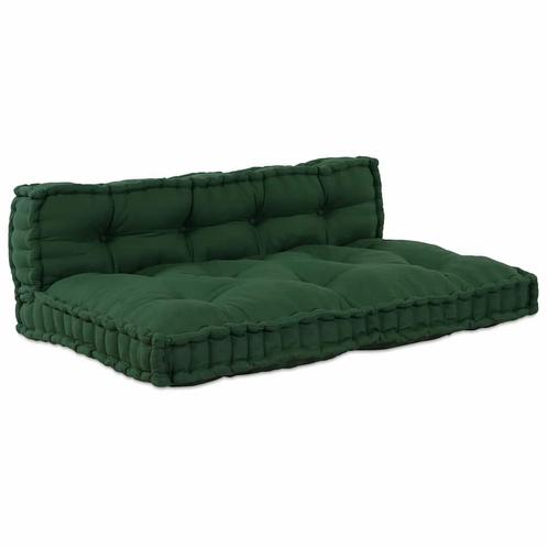 vidaXL Pallet Sofa Kussen 2 pcs Groen Stof, Huis en Inrichting, Woonaccessoires | Kussens, Nieuw, Verzenden