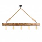 Landelijke hanglamp hout 5x E27 fitting | Chesterfield, Nieuw, Landelijk, Hout, Verzenden