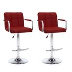 vidaXL Tabourets de bar lot de 2 rouge bordeaux, Verzenden