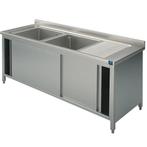 Spoeltafel | RVS | 2 Spoelbakken (Links) + Afdruipvlak |, Verzenden, Nieuw in verpakking