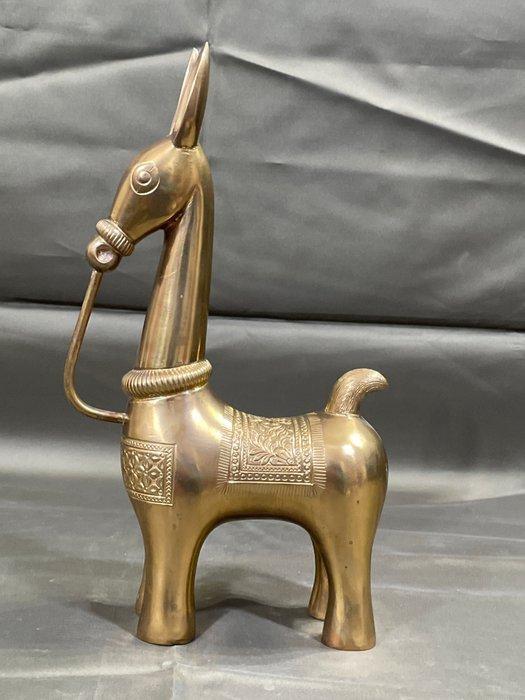 Beeld, Âne / Lama - 24.6 cm - Messing, Antiek en Kunst, Curiosa en Brocante