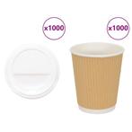 vidaXL Papieren koffiekopjes met deksel 1000 st 8oz 200 ml, Verzenden