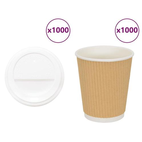vidaXL Papieren koffiekopjes met deksel 1000 st 8oz 200 ml, Zakelijke goederen, Horeca | Overige, Verzenden