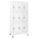 vidaXL Lockerkast met 9 vakken 90x45x180 cm staal grijs