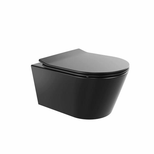 Wandtoilet BWS Calitri Urb.y 48 cm Rimfree Compact Mat Zwart, Doe-het-zelf en Bouw, Sanitair, Overige typen, Nieuw, Ophalen of Verzenden