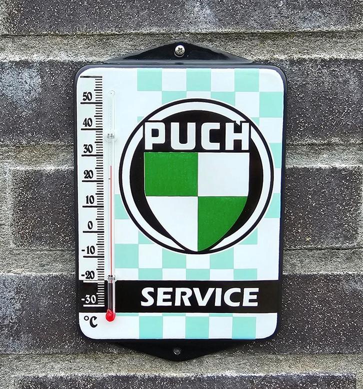 Puch emaille thermometer, Verzamelen, Merken en Reclamevoorwerpen, Verzenden