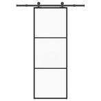 vidaXL Schuifdeur met beslag 76x205 cm ESG-glas en aluminium, Doe-het-zelf en Bouw, Deuren en Vliegenramen, Verzenden, Nieuw