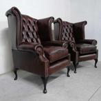 Chesterfield style - Fauteuil (2) - Hout, Leder - Koningin, Antiek en Kunst