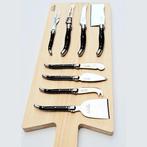 Laguiole - 8x Cheese knives - Wood Serving Board - Black -