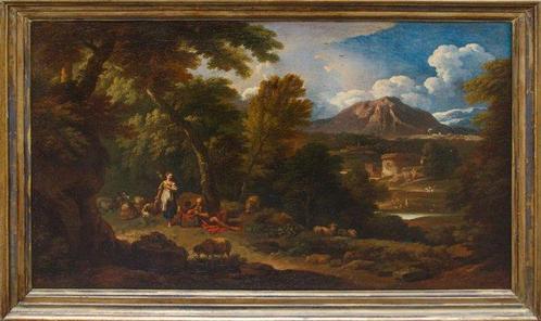 Carlo Antonio Tavella (1668–1738) - Paesaggio arcadico con, Antiek en Kunst, Kunst | Schilderijen | Klassiek