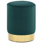vidaXL Kruk fluweel 28 x 36 cm donkergroen en goudkleurig, Huis en Inrichting, Stoelen, Verzenden, Nieuw