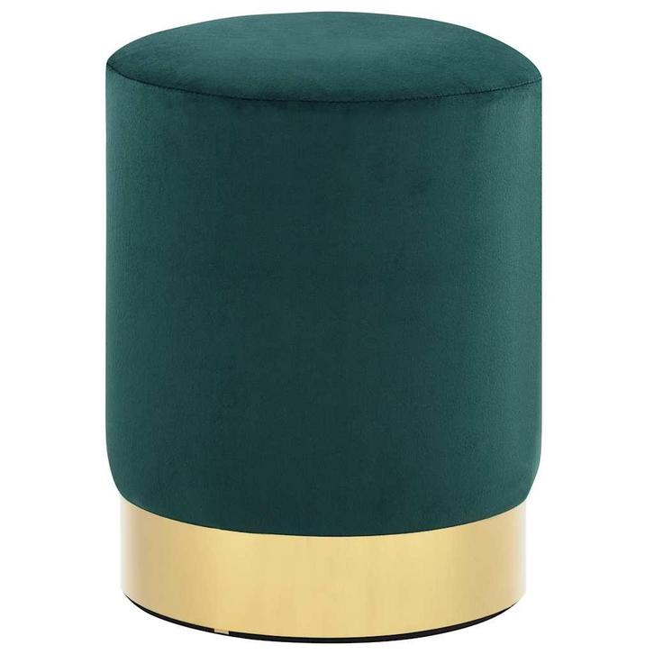 vidaXL Kruk fluweel 28 x 36 cm donkergroen en goudkleurig, Huis en Inrichting, Stoelen, Nieuw, Verzenden