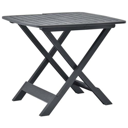 vidaXL Tuintafel inklapbaar 79x72x70 cm kunststof antraciet, Tuin en Terras, Tuintafels, Nieuw, Verzenden