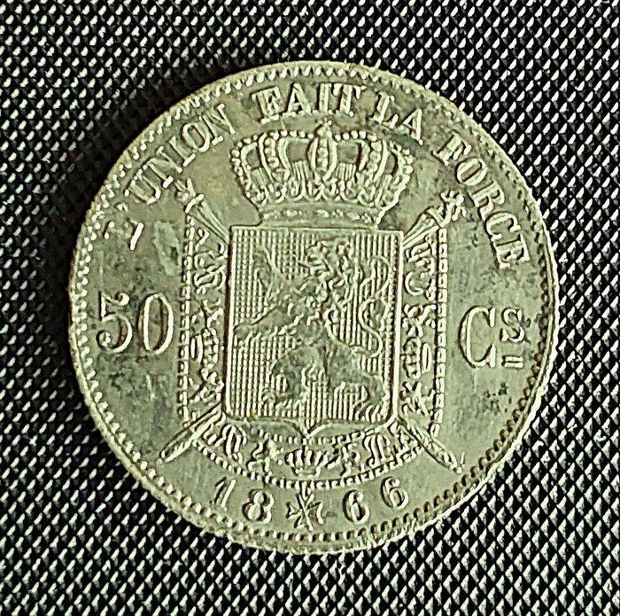 België. Leopold II. 50 Cetns / 2 Francs 1866/1898, 4 stuks, Postzegels en Munten, Munten | Nederland