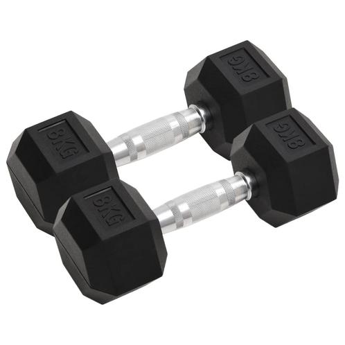 vidaXL Halters 2 st 16 kg gietijzer, Sport en Fitness, Fitnessmaterialen, Nieuw, Verzenden