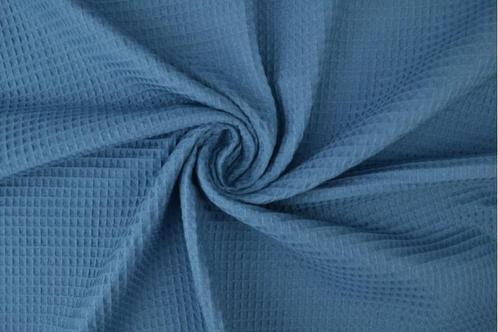 10 meter wafelstof - Staalblauw - 150cm breed, Hobby & Loisirs créatifs, Tissus & Chiffons, Envoi
