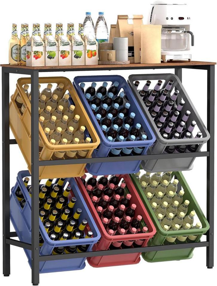 Drankkratrek - krattenrek - 2 lagen - opbergrek voor 6, Huis en Inrichting, Kasten | Overige, Verzenden