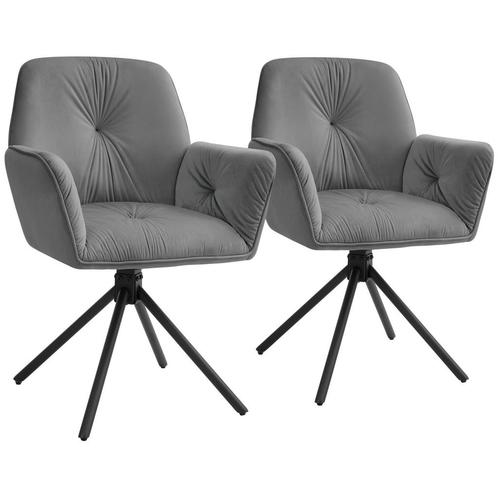 tectake Draaibare fauteuil Lenia, gestoffeerd - Fluweellook, Huis en Inrichting, Stoelen, Verzenden
