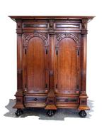 Armoire - Cabinet de style hollandais du XVIIe siècle avec, Antiek en Kunst