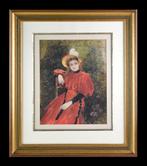 Octave Alfred Saunier (1842-1887) - Portrait de jeune fille, Antiek en Kunst