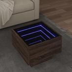 vidaXL Bijzettafel met LED 40x40x30 cm bewerkt hout bruin, Huis en Inrichting, Tafels | Salontafels, Verzenden, Nieuw