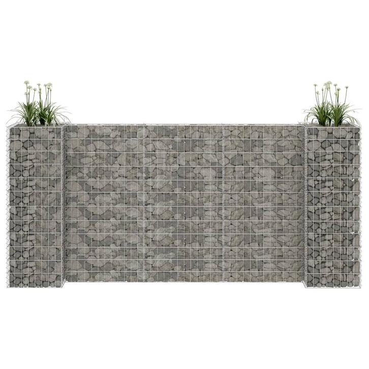 vidaXL Gabion plantenbak H-vormig 260x40x120 cm staaldraad, Tuin en Terras, Bloempotten, Nieuw, Verzenden