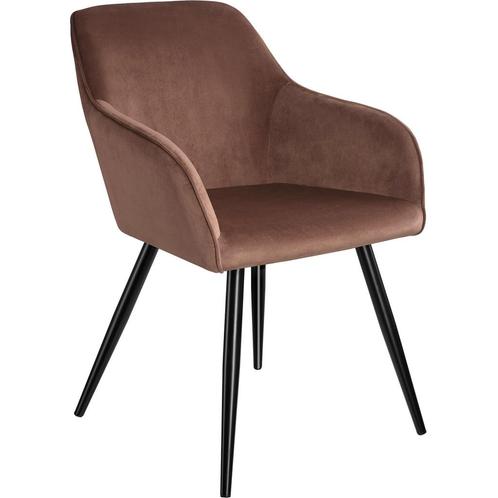 tectake Eetkamerstoel Marilyn fluweellook, zwarte stoelpoten, Huis en Inrichting, Stoelen, Verzenden