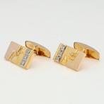 Other brand - Manchetknopen - 14 karaat Geel goud Diamant, Handtassen en Accessoires
