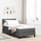 vidaXL Boxspringbed met Matras Donkergrijs 90x200 cm Stof, Huis en Inrichting, Verzenden, Nieuw