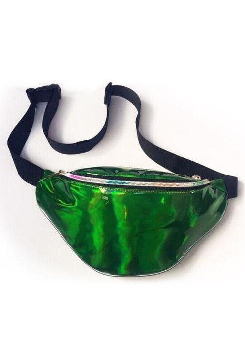 Groene Heuptas Banaanvorm Fanny Pack Twee Vakken Zwarte Band, Handtassen en Accessoires, Tassen | Damestassen, Overige kleuren