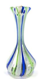 Vaso con Ansa Murano Zanfirico - Filigrana Oro 24k e