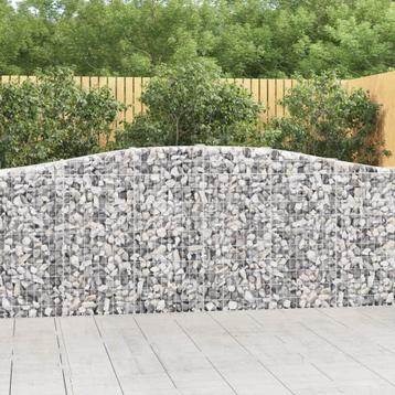 vidaXL Schanskorf gewelfd 400x30x100/120 cm gegalvaniseerd, Tuin en Terras, Bloempotten, Verzenden, Nieuw