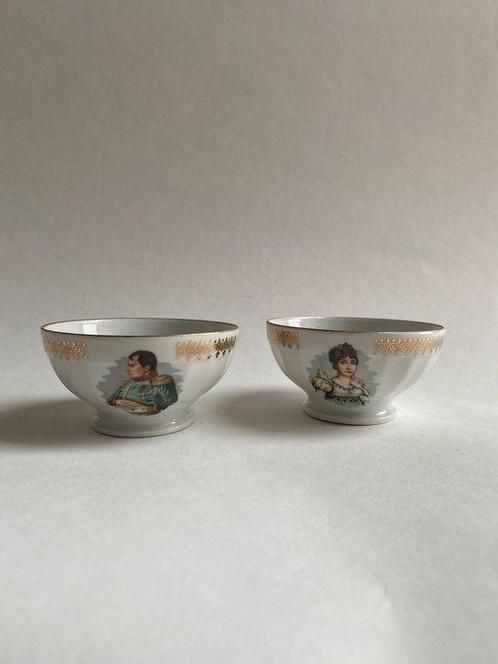 Limoges, Napoleon en Josephine - Bol (2) - Porcelaine, Antiquités & Art, Antiquités | Verre & Cristal