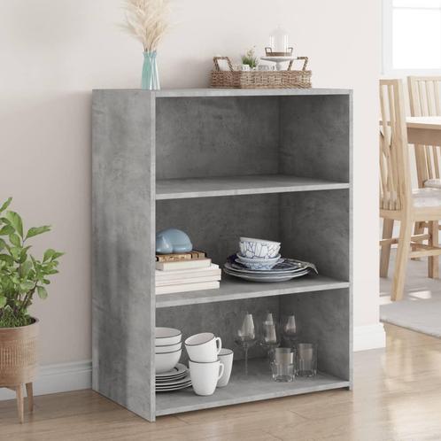vidaXL Dressoir 70x41x93 cm bewerkt hout betongrijs, Huis en Inrichting, Kasten | Dressoirs, Nieuw, Verzenden