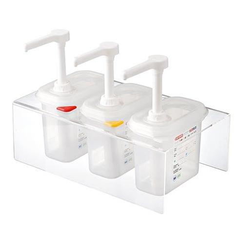 Saus/Dressingbar kunststof frame transparant | Cap. 3x GN, Zakelijke goederen, Horeca | Keukenapparatuur, Nieuw in verpakking
