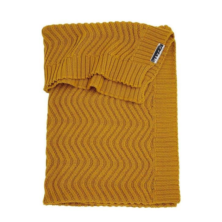 Meyco wiegdeken The waves okergeel (Wiegjes & Accessoires), Kinderen en Baby's, Babywiegjes en Ledikanten, Nieuw, Verzenden