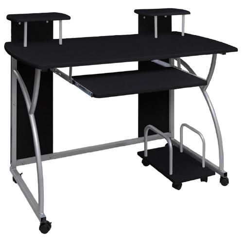 vidaXL Computerbureau 110x52x88,5 cm bewerkt hout zwart, Huis en Inrichting, Bureaus, Nieuw, Verzenden